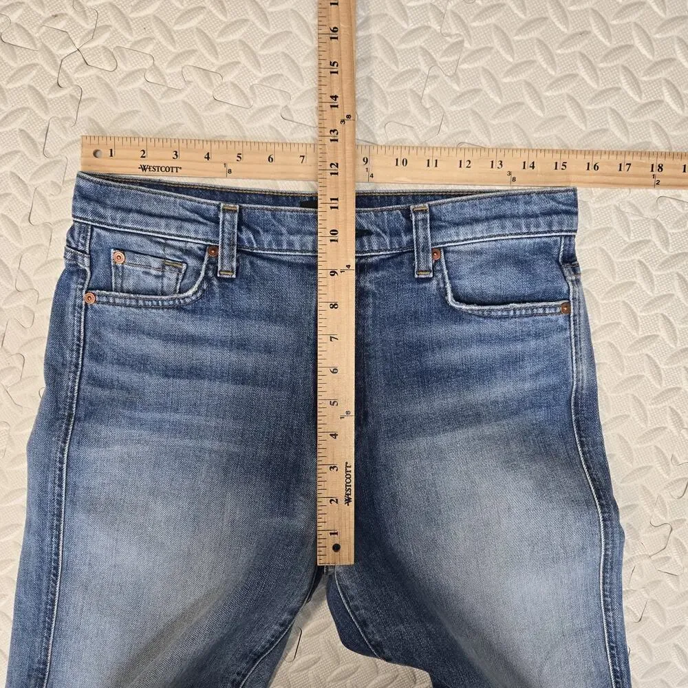 7 For All Mankind Jeans Womens 29 High Waist Cropped Straight Medium Wash Casual